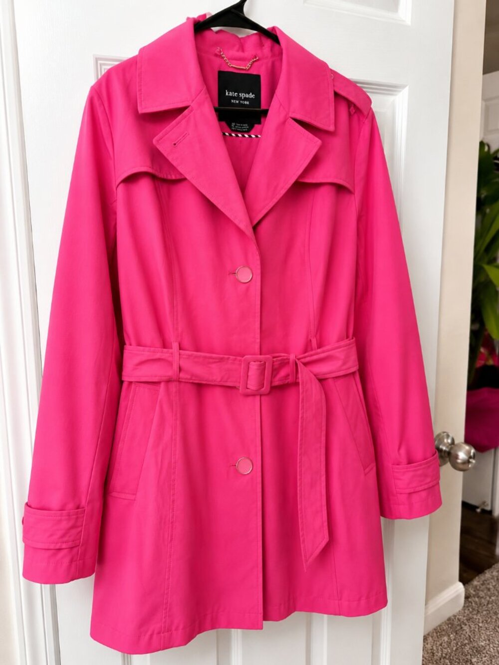 Kate Spade Watermelon Pink Trench Coat XXL - Picture 4 of 5